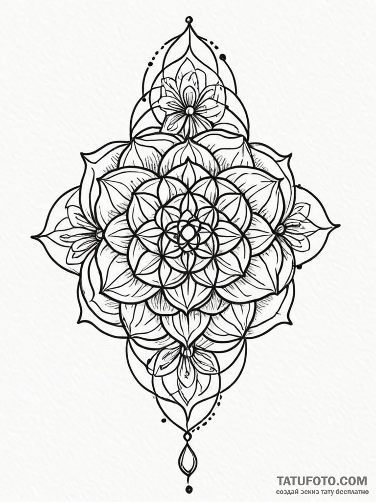Flower of life, ink illustration for tattoo,... - эскиз тату (№1752209762_0, 11.07.2025 04:56) — Tatufoto.com