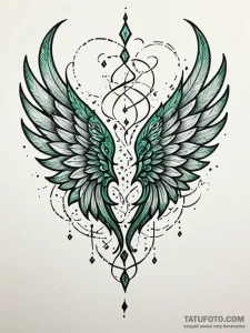 Emerald wings beneath shattered sky, tattoo d... - эскиз тату (№1752210012_0, 11.07.2025 05:00) — Tatufoto.com