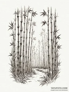 A detailed bamboo forest, serene and calm,, a... - эскиз тату (№1752210524_0, 11.07.2025 05:08) — Tatufoto.com