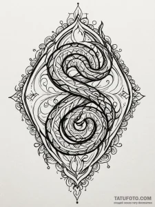 Hollow serpent crowned in starlight, tattoo f... - эскиз тату (№1752211361_0, 11.07.2025 05:22) — Tatufoto.com