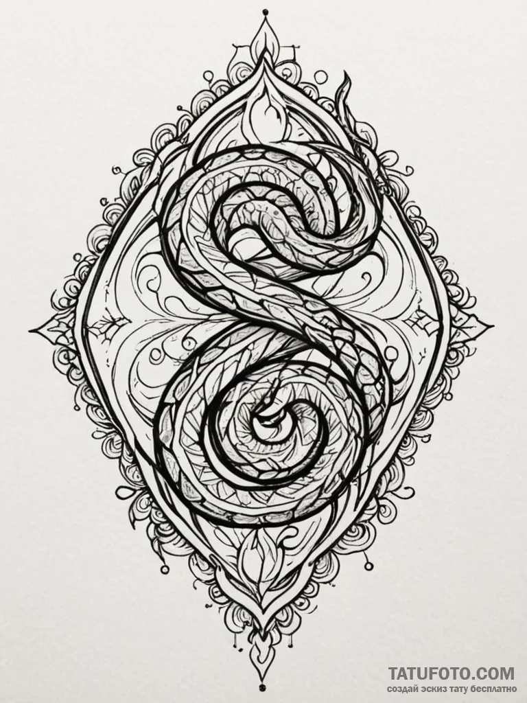 Hollow serpent crowned in starlight, tattoo f... - эскиз тату (№1752211361_0, 11.07.2025 05:22) — Tatufoto.com