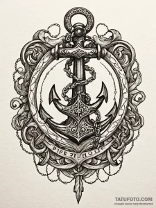 Astral anchor chained to void, ink illustrati... - эскиз тату (№1752211445_0, 11.07.2025 05:24) — Tatufoto.com
