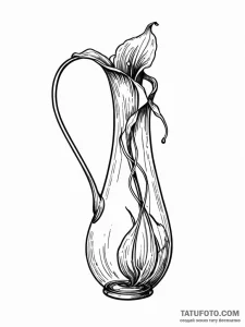 Pitcher plant, ink illustration for tattoo, m... - эскиз тату (№1752211780_0, 11.07.2025 05:29) — Tatufoto.com