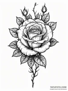 Rose bush growing out of a ribcage, ink illus... - эскиз тату (№1752212877_0, 11.07.2025 05:47) — Tatufoto.com