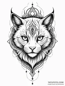 кот - блэкворк - эскиз тату (№1752213458_0, 11.07.2025 05:57) — Tatufoto.com