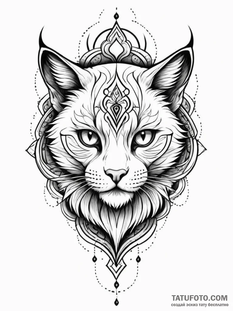 кот — блэкворк — эскиз тату (№1752213458_0, 11.07.2025 05:57) — Tatufoto.com