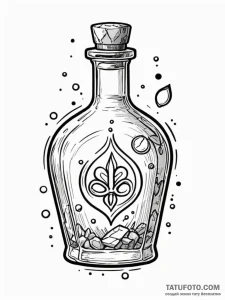 A health potion bottle (from video games) - эскиз тату (№1752213636_0, 11.07.2025 06:00) — Tatufoto.com