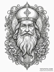 St. nicholas, concept art for tattoo, black o... - эскиз тату (№1752213801_0, 11.07.2025 06:03) — Tatufoto.com