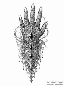 Gauntlet of a knight crushing a black jewel,... - эскиз тату (№1752213970_0, 11.07.2025 06:06) — Tatufoto.com