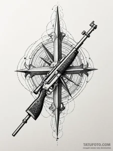 Harpoon gun, loaded and aimed, tattoo line ar... - эскиз тату (№1752214142_0, 11.07.2025 06:09) — Tatufoto.com