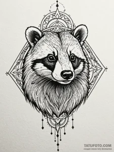 Badger, tattoo sketch design, geometric tatto... - эскиз тату (№1752214566_0, 11.07.2025 06:16) — Tatufoto.com