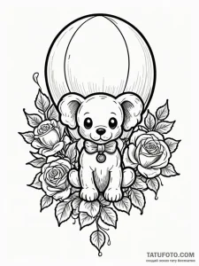 A whimsical balloon dog, pop art,, tattoo dra... - эскиз тату (№1752214821_0, 11.07.2025 06:20) — Tatufoto.com