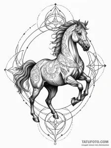 Sleipnir, odin's eight-legged horse, tattoo s... - эскиз тату (№1752214905_0, 11.07.2025 06:21) — Tatufoto.com