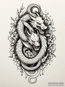 Hallowed serpent through spectral rift, tatto... - эскиз тату (№1752214989_0, 11.07.2025 06:23) — Tatufoto.com