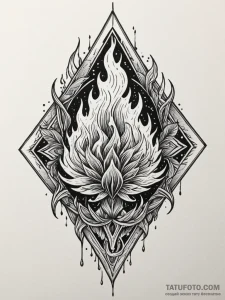 Etched relic burning in ice, concept art for... - эскиз тату (№1752215073_0, 11.07.2025 06:24) — Tatufoto.com