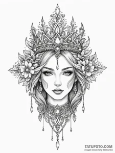 Unseen relic crowned in frost, tattoo sketch... - эскиз тату (№1752215326_0, 11.07.2025 06:28) — Tatufoto.com