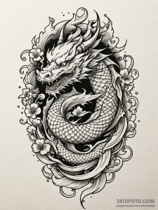 Dragon staff crackling with energy, artistic... - эскиз тату (№1752215496_0, 11.07.2025 06:31) — Tatufoto.com