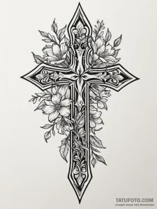 Broken sword with wildflowers growing from th... - эскиз тату (№1752216002_0, 11.07.2025 06:40) — Tatufoto.com
