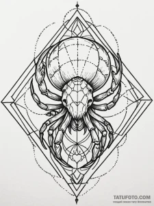 Hermit crab using a human skull as its shell,... - эскиз тату (№1752216171_0, 11.07.2025 06:42) — Tatufoto.com
