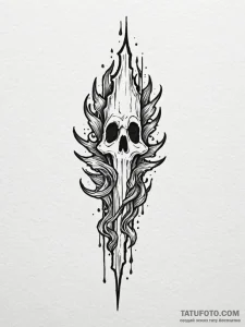 Ghost blade beneath burning sky, tattoo sketc... - эскиз тату (№1752216591_0, 11.07.2025 06:49) — Tatufoto.com
