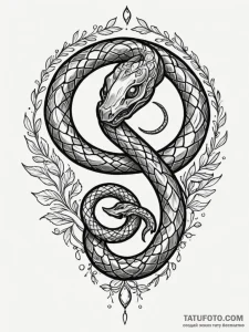 Amber serpent with jeweled eyes, concept art... - эскиз тату (№1752217509_0, 11.07.2025 07:05) — Tatufoto.com