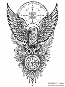 Winged locket, ready to fly away, ink illustr... - эскиз тату (№1752217928_0, 11.07.2025 07:12) — Tatufoto.com