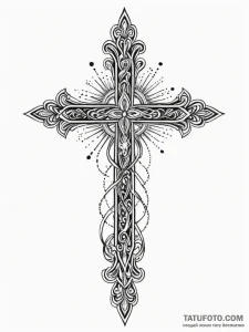 A powerful burning cross, symbolic,, tattoo f... - эскиз тату (№1752218012_0, 11.07.2025 07:13) — Tatufoto.com