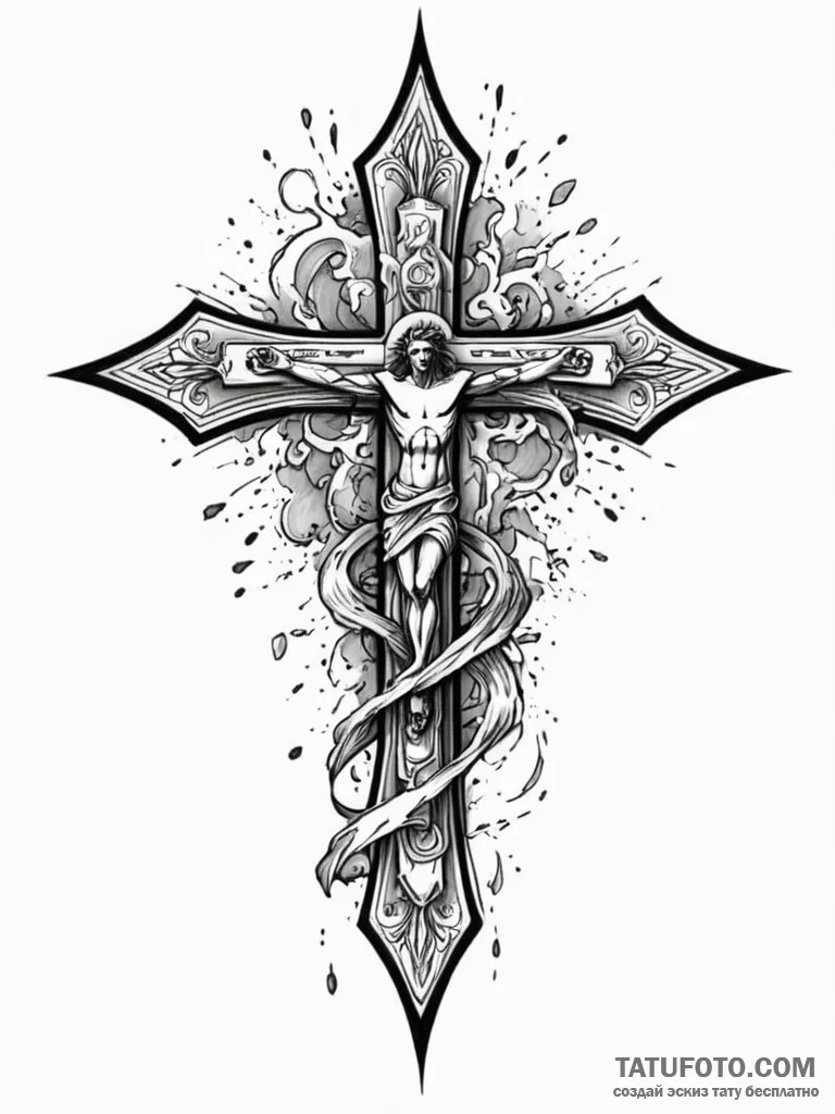 Black silk fluttering in storm, ink illustrat… — эскиз тату (№1752219020_0, 11.07.2025 07:30) — Tatufoto.com