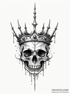 Night thorns piercing bone crown, tattoo line... - эскиз тату (№1752219103_0, 11.07.2025 07:31) — Tatufoto.com