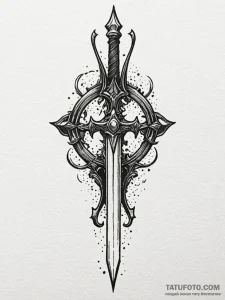 Dagger casting shadow sigil, ink illustration... - эскиз тату (№1752219439_0, 11.07.2025 07:37) — Tatufoto.com
