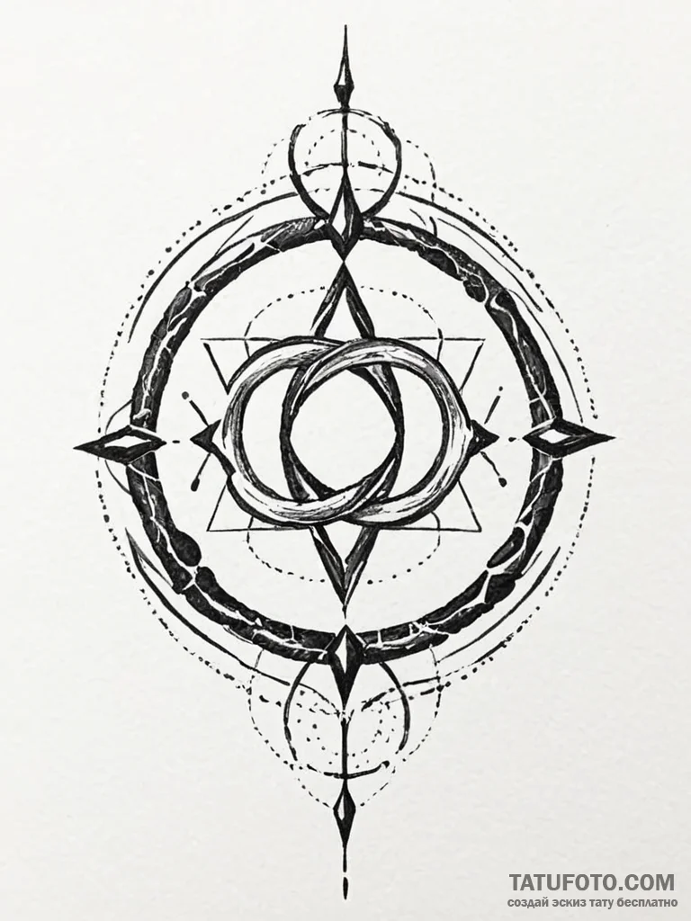 Omega (symbol), ink illustration for tattoo,... - эскиз тату (№1752220442_0, 11.07.2025 07:54) — Tatufoto.com