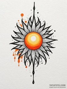 A powerful blazing sun, intense,, tattoo sket... - эскиз тату (№1752220876_0, 11.07.2025 08:01) — Tatufoto.com