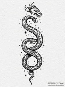 Astral serpent with starlight scales, tattoo... - эскиз тату (№1752221559_0, 11.07.2025 08:12) — Tatufoto.com