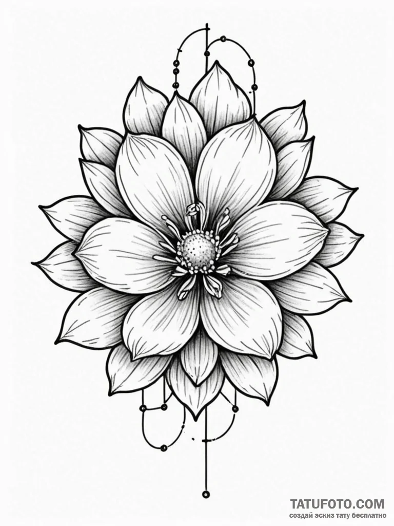 Cosmic flower blooming in void, concept art f… — эскиз тату (№1752223493_0, 11.07.2025 08:44) — Tatufoto.com