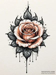 Black flame devouring rose, artistic tattoo s... - эскиз тату (№1752223910_0, 11.07.2025 08:51) — Tatufoto.com
