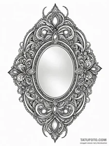 Apocalyptic mirror showing void, tattoo line... - эскиз тату (№1752225592_0, 11.07.2025 09:19) — Tatufoto.com