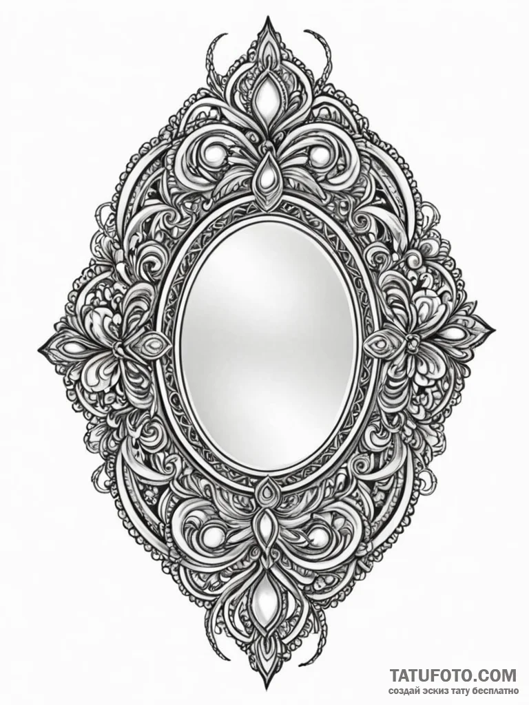 Apocalyptic mirror showing void, tattoo line... - эскиз тату (№1752225592_0, 11.07.2025 09:19) — Tatufoto.com
