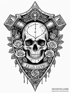 Maul (large hammer) resting on a shattered sh... - эскиз тату (№1752225676_0, 11.07.2025 09:21) — Tatufoto.com