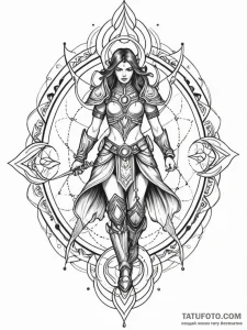 Arcane warrior with floating armor, tattoo sk... - эскиз тату (№1752225760_0, 11.07.2025 09:22) — Tatufoto.com