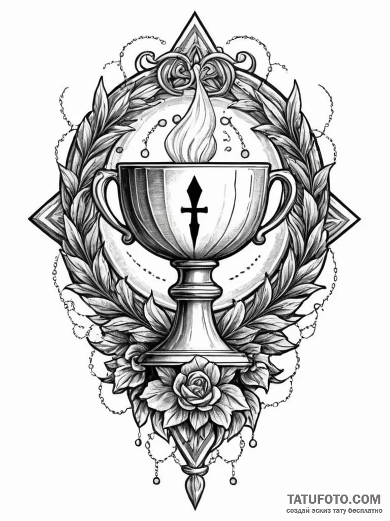 Queenр р†р вђљрівђћсћs chalice brimming with... - эскиз тату (№1752225928_0, 11.07.2025 09:25) — Tatufoto.com