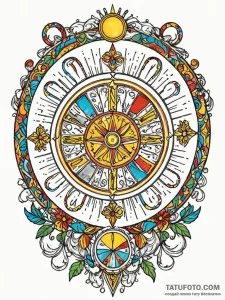 Wheel of fortune (tarot) spinning out of cont... - эскиз тату (№1752226098_0, 11.07.2025 09:28) — Tatufoto.com