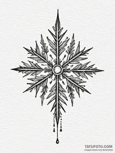 Snowflake under a microscope, tattoo line art... - эскиз тату (№1752226182_0, 11.07.2025 09:29) — Tatufoto.com