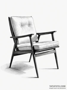 Mid-century modern chair, symbolizing classic... - эскиз тату (№1752226266_0, 11.07.2025 09:31) — Tatufoto.com