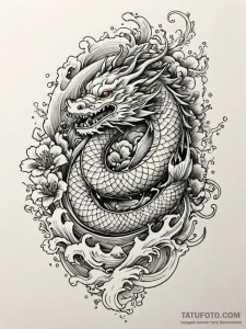 Ocean, ink illustration for tattoo, highly de... - эскиз тату (№1752227521_0, 11.07.2025 09:52) — Tatufoto.com