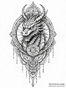 Dragon spire wrapped in chains, tattoo line a... - эскиз тату (№1752227943_0, 11.07.2025 09:59) — Tatufoto.com