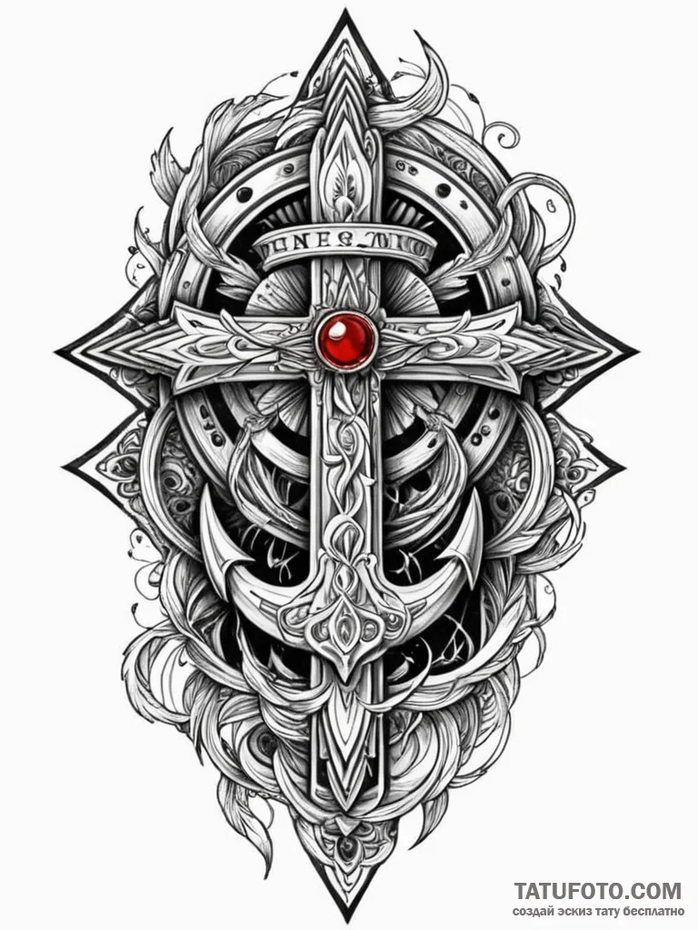 Old banner torn by wind, tattoo line art, on… — эскиз тату (№1752228027_0, 11.07.2025 10:00) — Tatufoto.com
