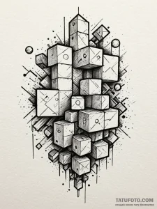 Tetris blocks, fitting together, tattoo sketc... - эскиз тату (№1752228950_0, 11.07.2025 10:15) — Tatufoto.com