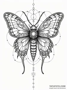 Giant, bio-mechanical moth with fiber-optic a... - эскиз тату (№1752229538_0, 11.07.2025 10:25) — Tatufoto.com