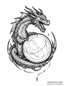 Dragon's claw crushing a glowing, magical orb... - эскиз тату (№1752229958_0, 11.07.2025 10:32) — Tatufoto.com