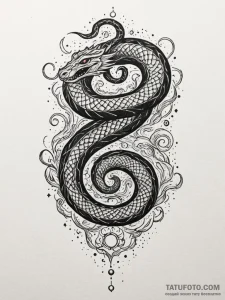 Night serpent beneath celestial rift, ink ill... - эскиз тату (№1752230209_0, 11.07.2025 10:36) — Tatufoto.com